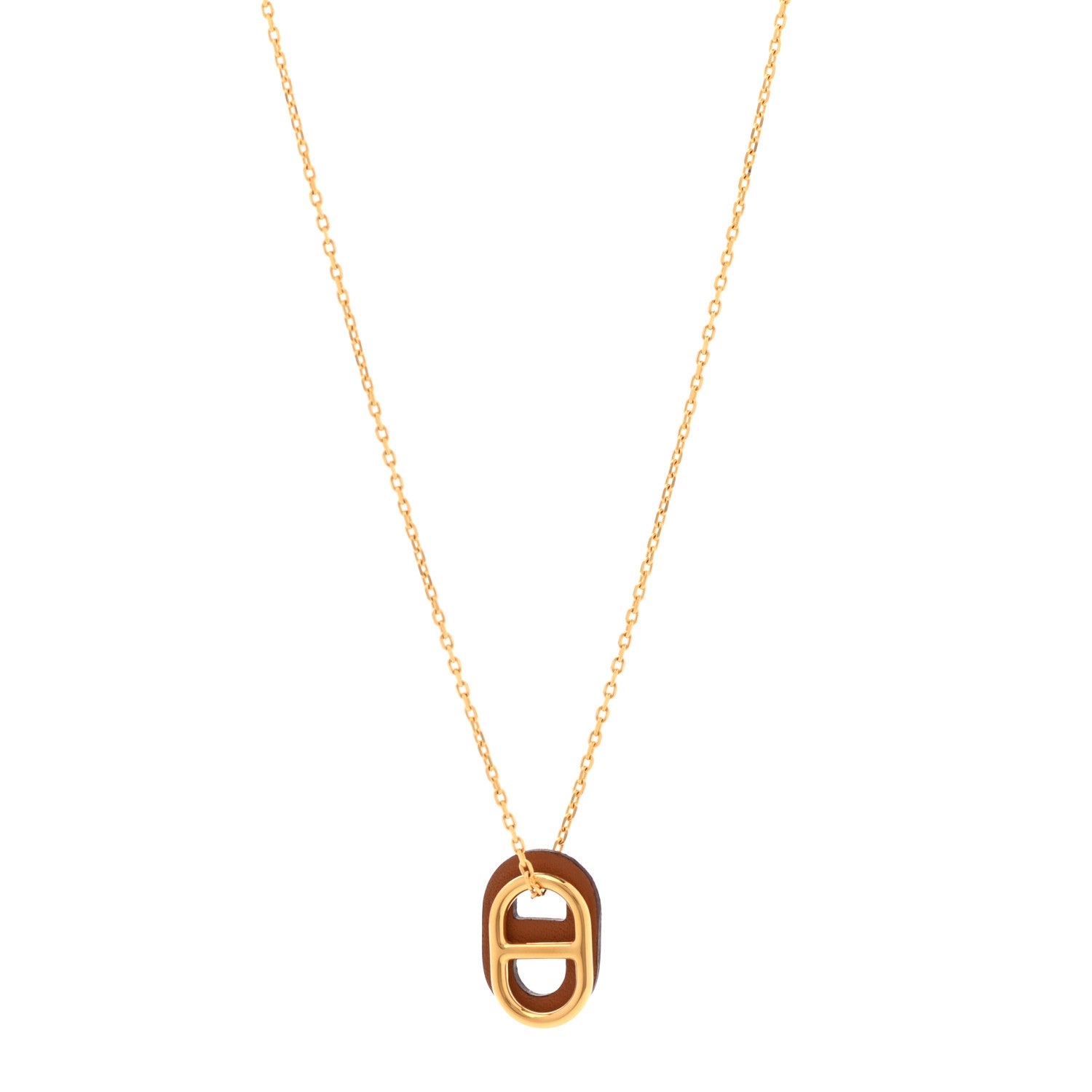 Hermes Swift O'Maillon Pendant Necklace Gold 1 of 6