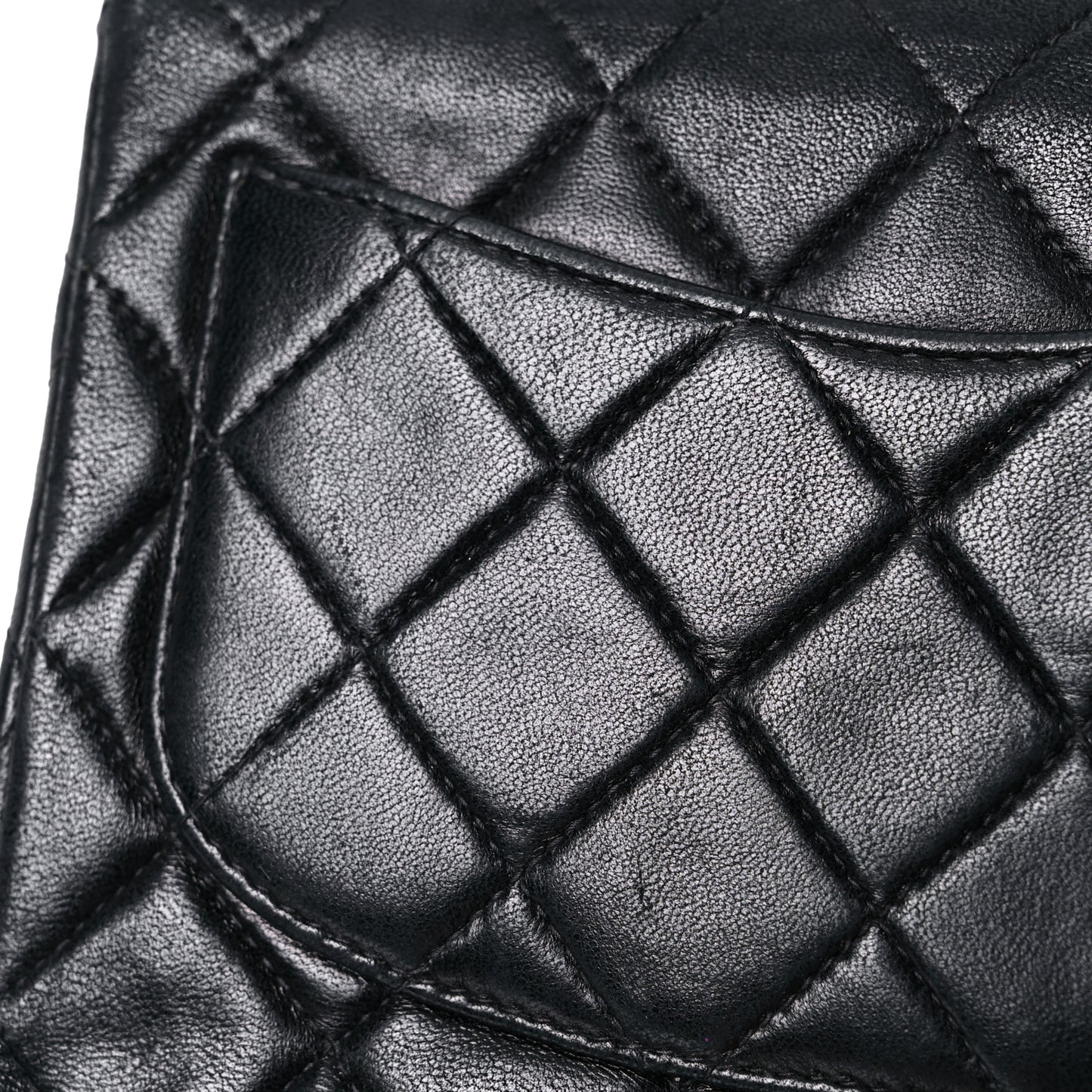 Lambskin Quilted Mini Square Flap Bag Black