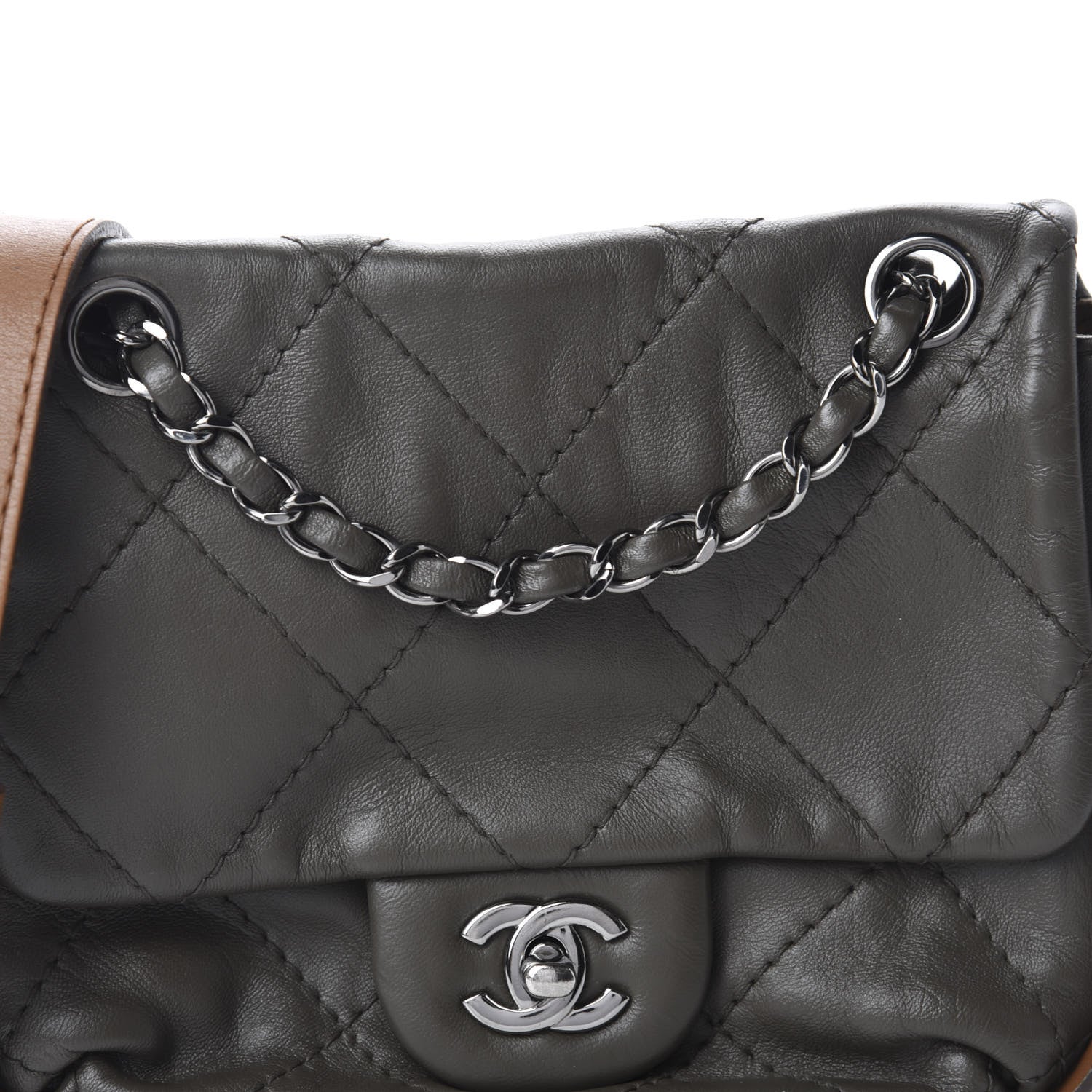 Chanel Calfskin Country Chic Mini Flap Dark Grey 12 of 12