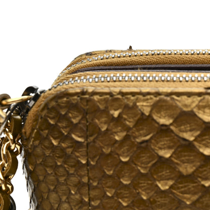 Chanel Metallic Snakeskin Small Gabrielle Clutch With Chain Gold 14 of 15