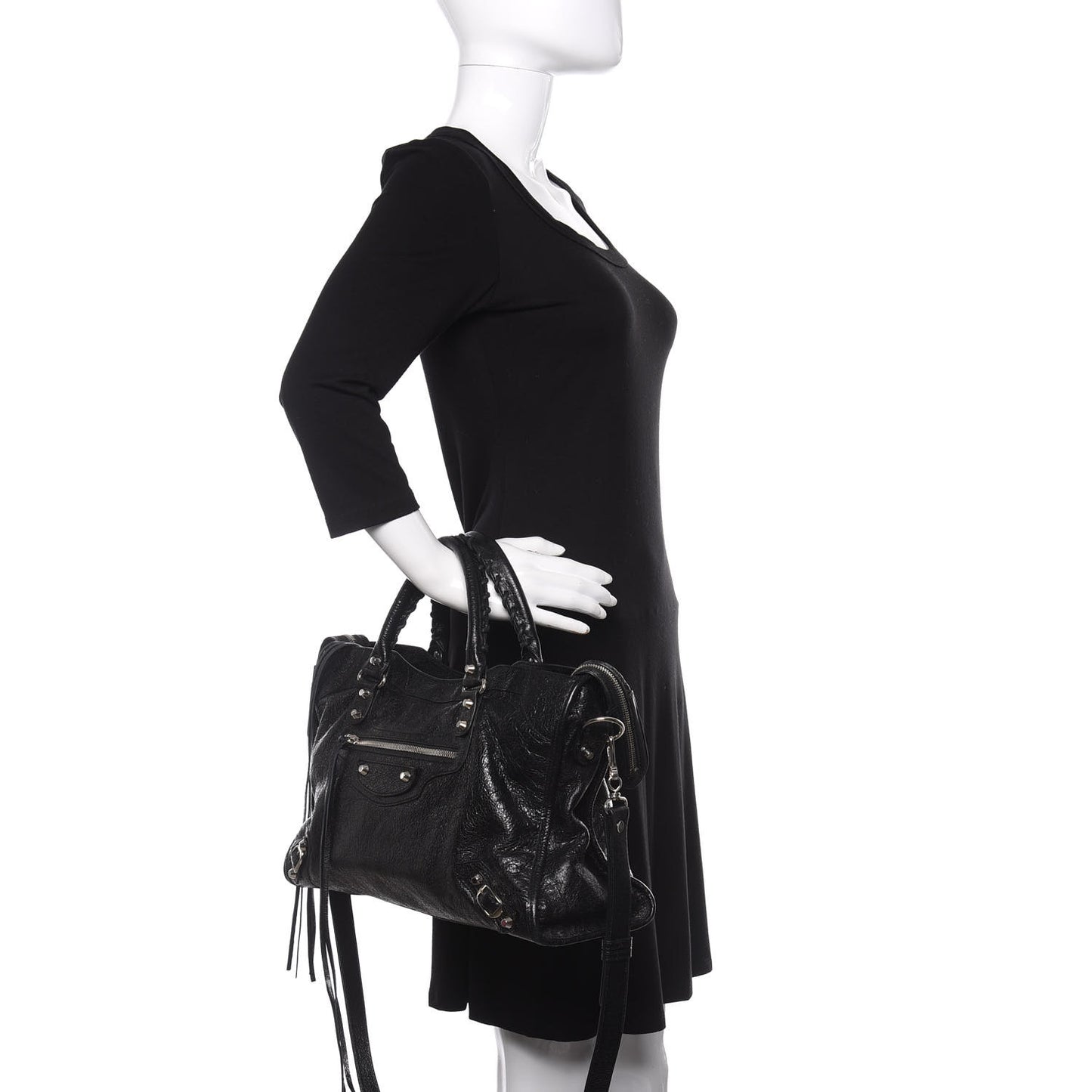 Agneau Classic Silver Hardware City Black
