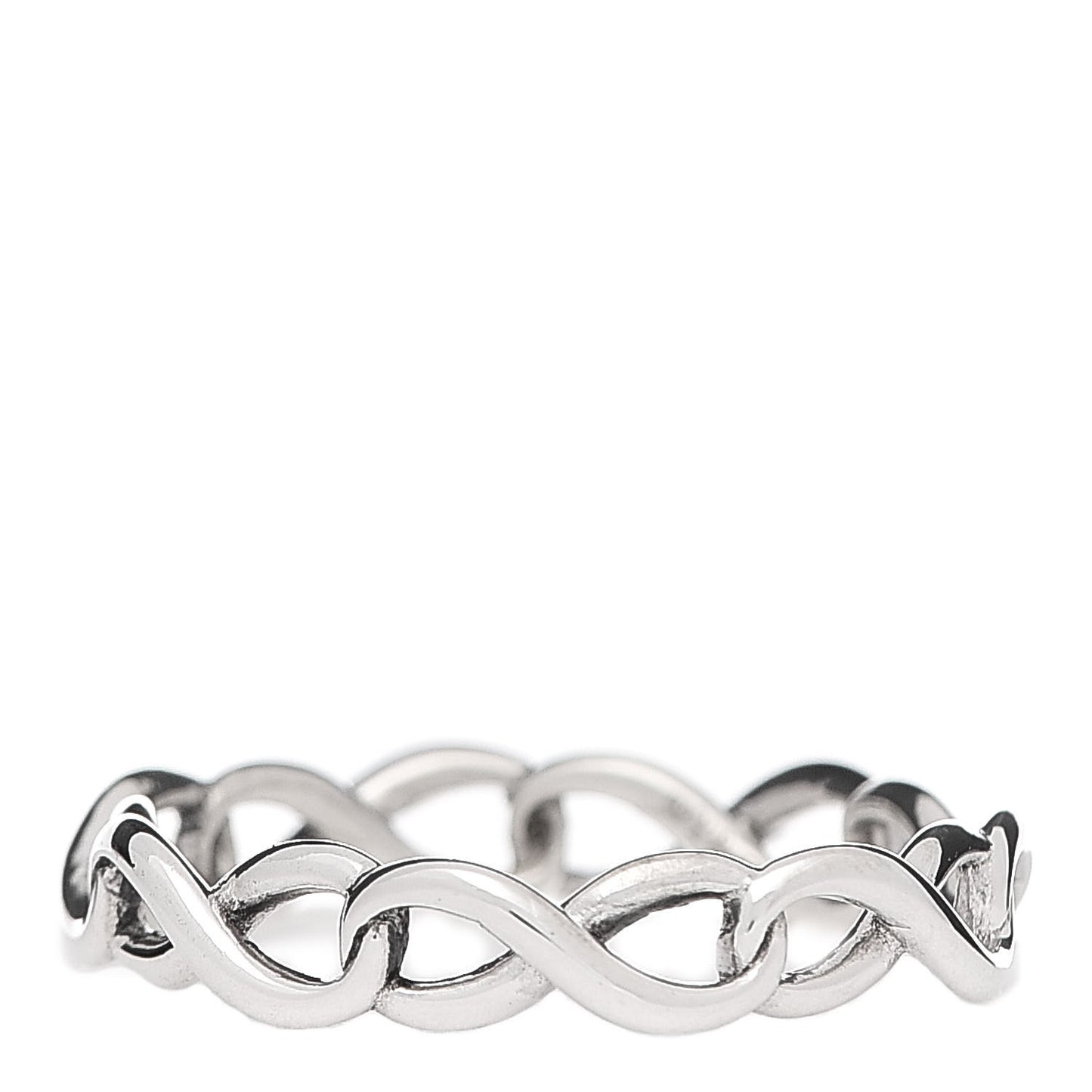 Sterling Silver Narrow Infinity Band Ring 50 5.25