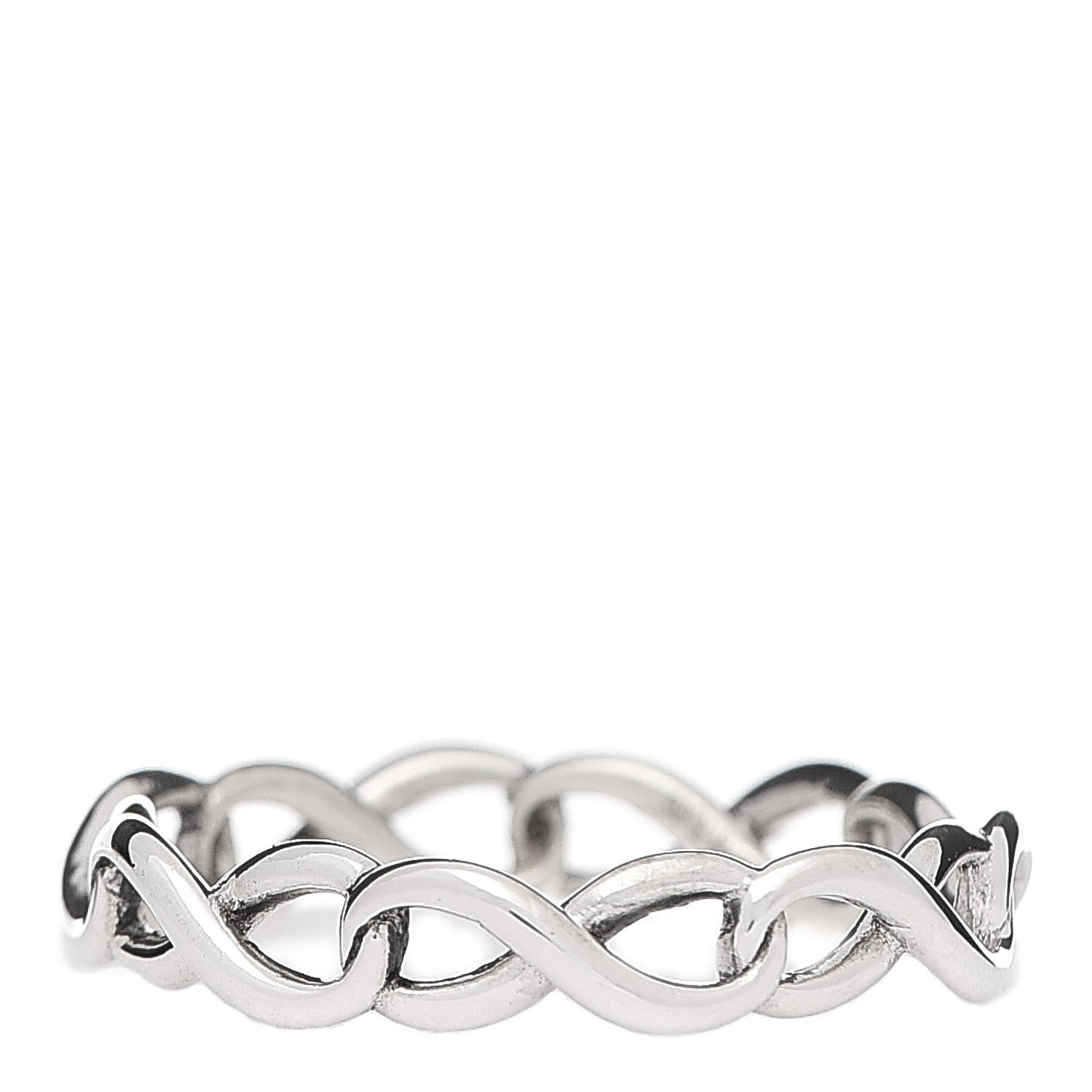 Tiffany Sterling Silver Narrow Infinity Band Ring 50 5.25 1 of 5