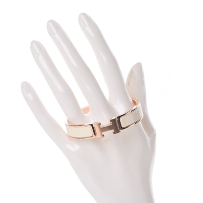 Hermes Enamel Narrow Clic Clac H Bracelet PM Craie 2 of 5