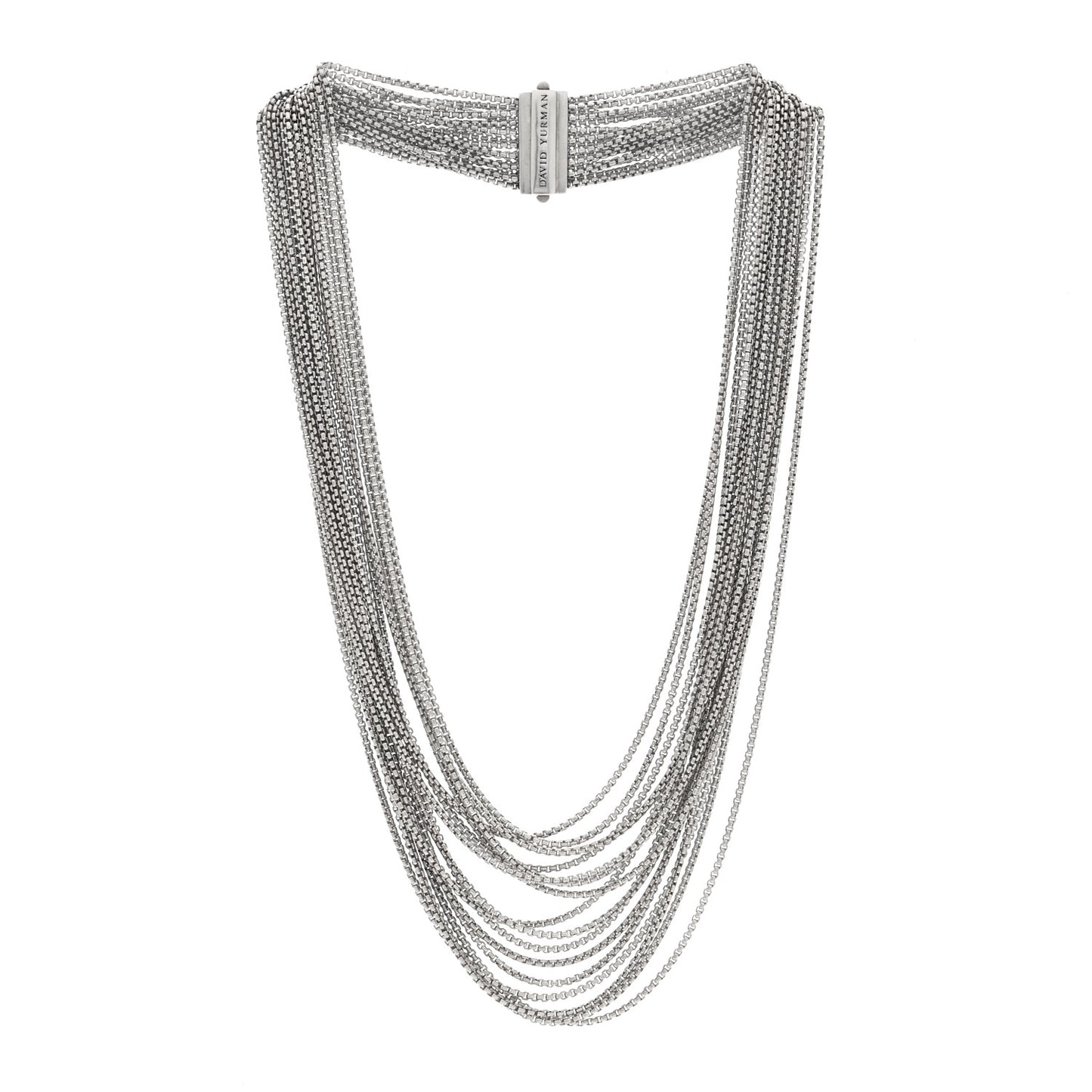 Sterling Silver Multi Strand Box Chain Necklace