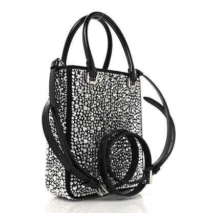 Prada Satin Crystal Metal Triangle Logo Small Double Handle Crossbody Tote Metal 3 of 10