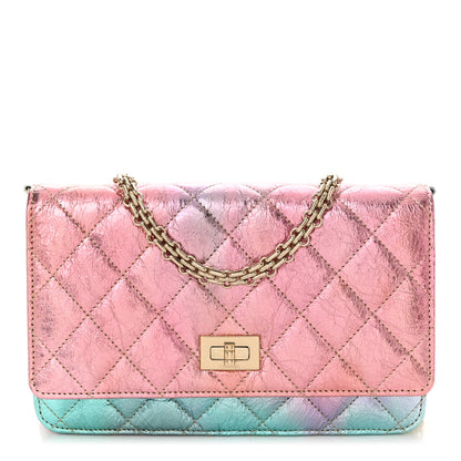 Chanel Metallic Goatskin Quilted 2.55 Reissue Wallet on Chain WOC Multicolor 1 of 10