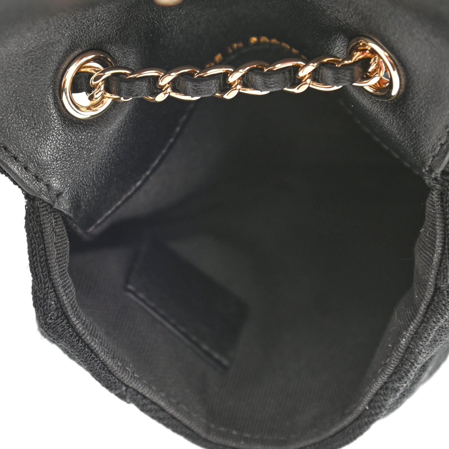 Jersey Quilted Flap Chain Waist Bag Black