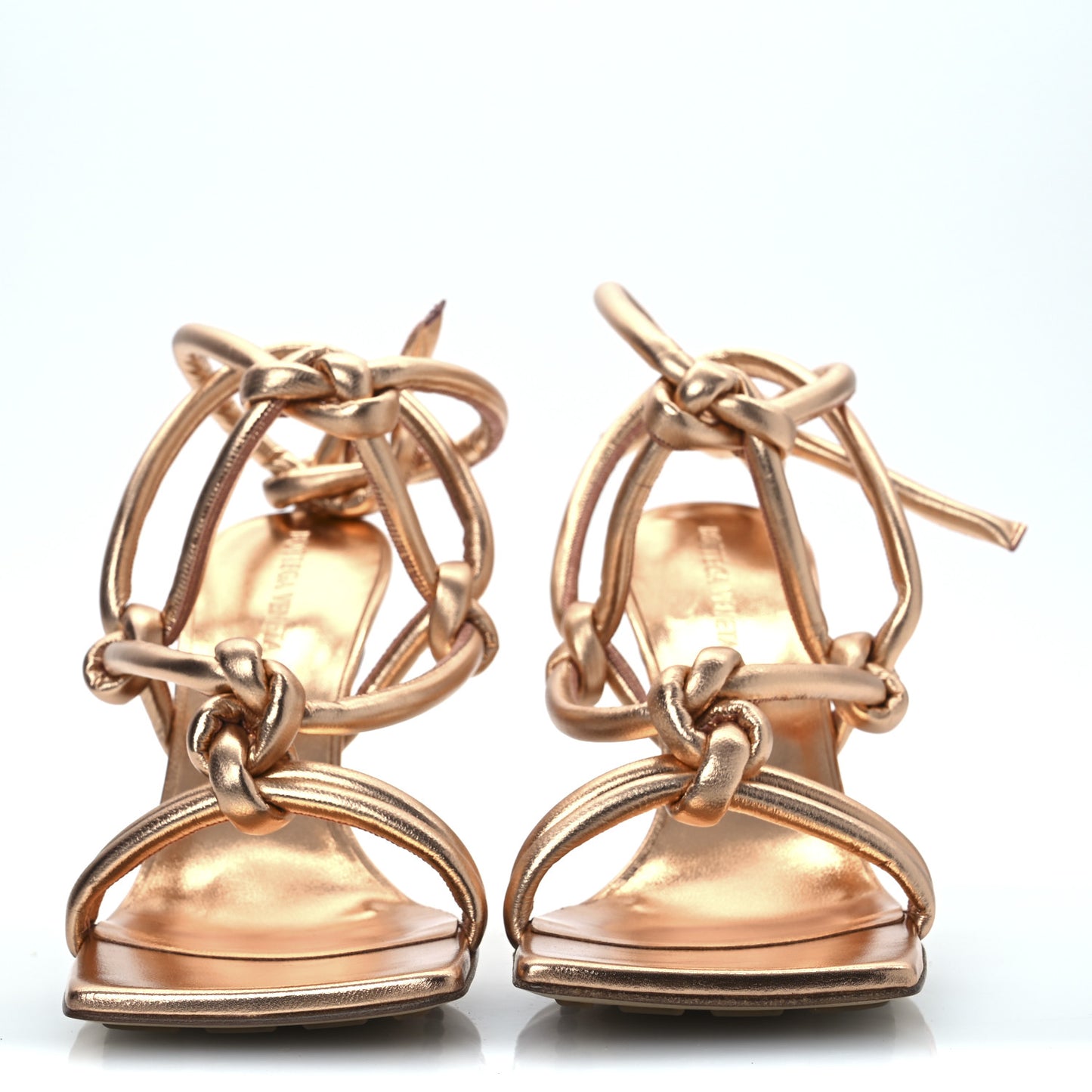 Metallic Nappa Dream Knotted Sandals 37.5 Gold Peach
