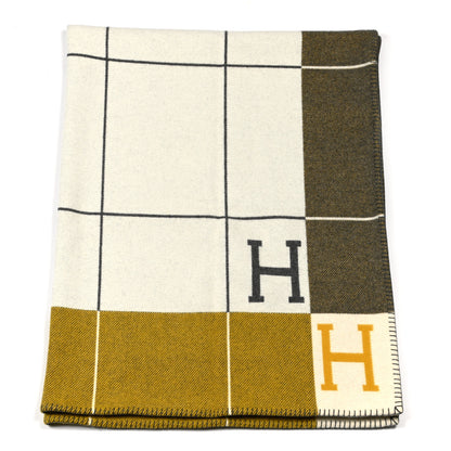 Hermes Wool Cashmere Avalon III Blanket Gris Soleil 1 of 3