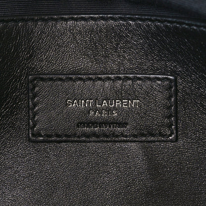 Saint Laurent Calfskin Crocodile Embossed Medium West Hollywood Monogram Fold-Over Grey 7 of 12