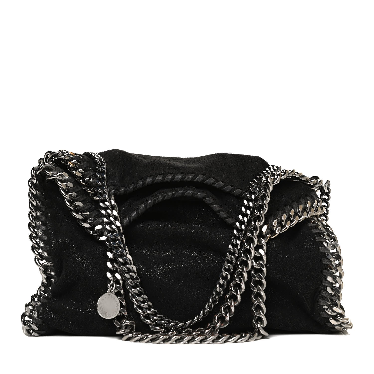 Stella McCartney Shaggy Deer Mini Falabella Fold Over Tote Black 2 of 11