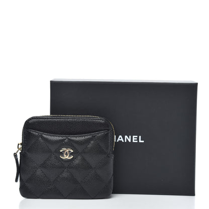Chanel Caviar Quilted Zip Card Holder Wallet Black 8 of 8
