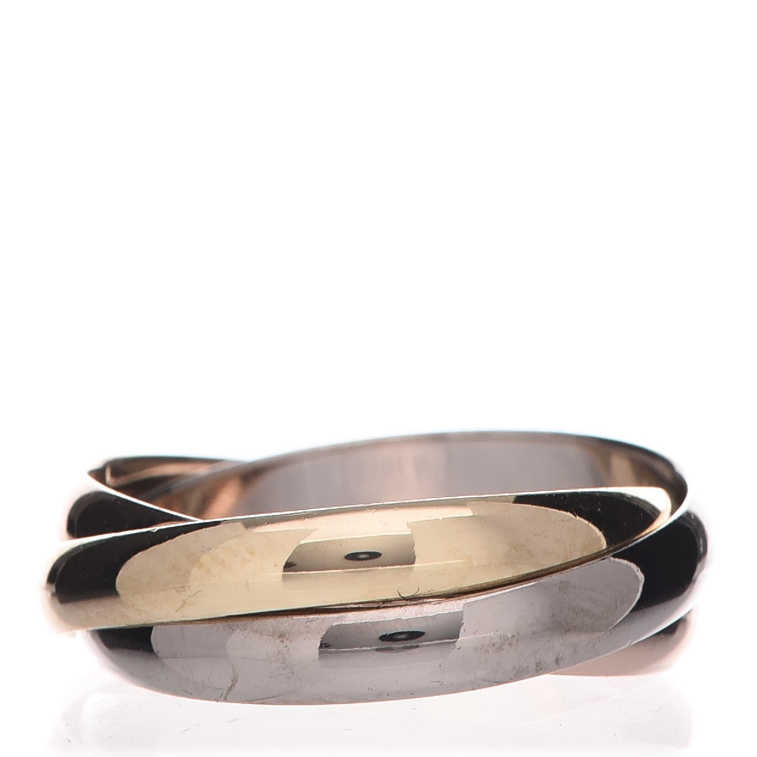 Cartier 18K Pink Yellow White Gold Small Trinity Ring 49 4.75 3 of 7
