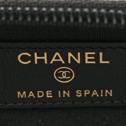 Chanel Caviar Quilted Boy Zip Around Coin Purse Wallet Black 5 of 7