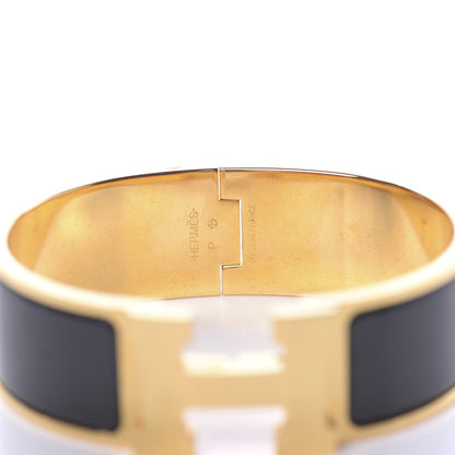 Hermes Enamel Wide Clic Clac H Bracelet PM Black 4 of 5