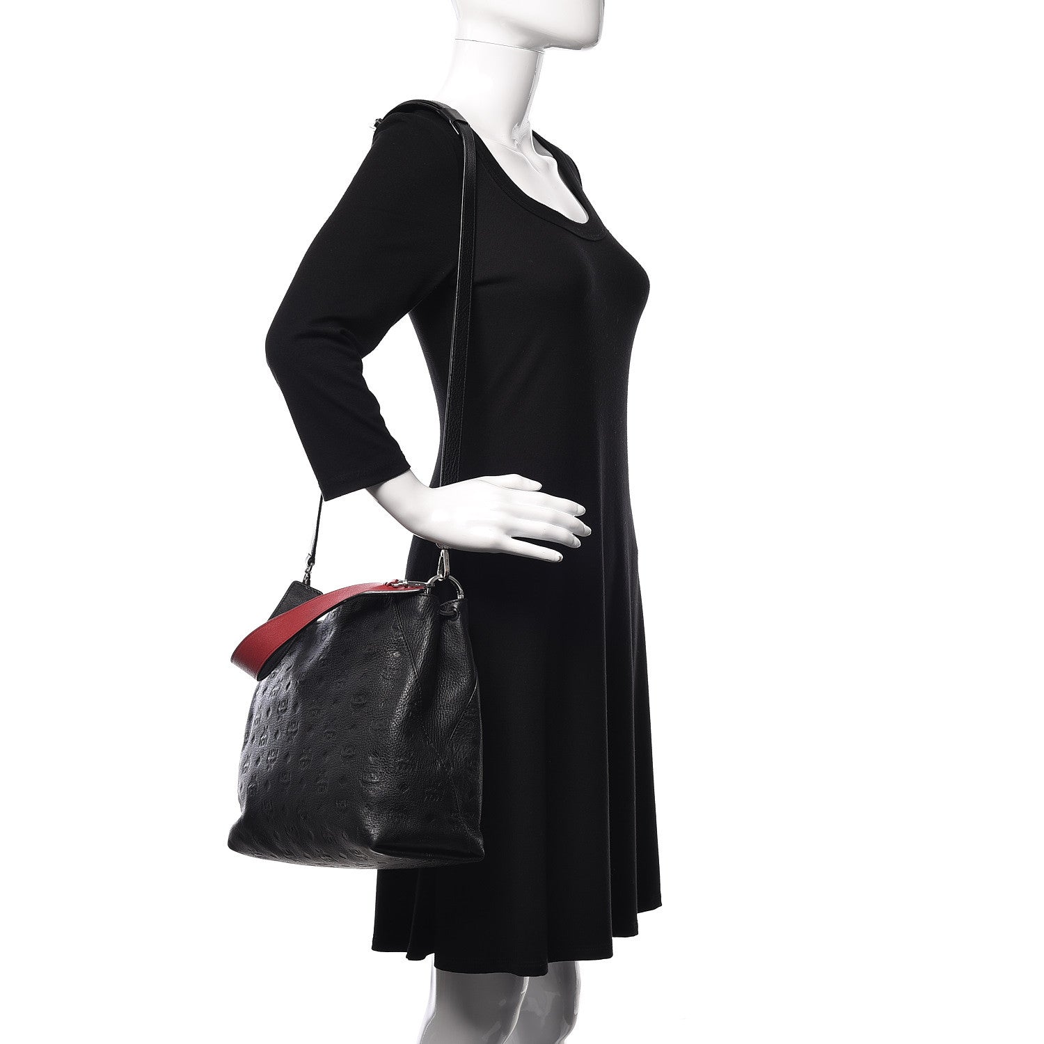 MCM Calfskin Ottomar Monogram Medium Klara Hobo Black 4 of 10