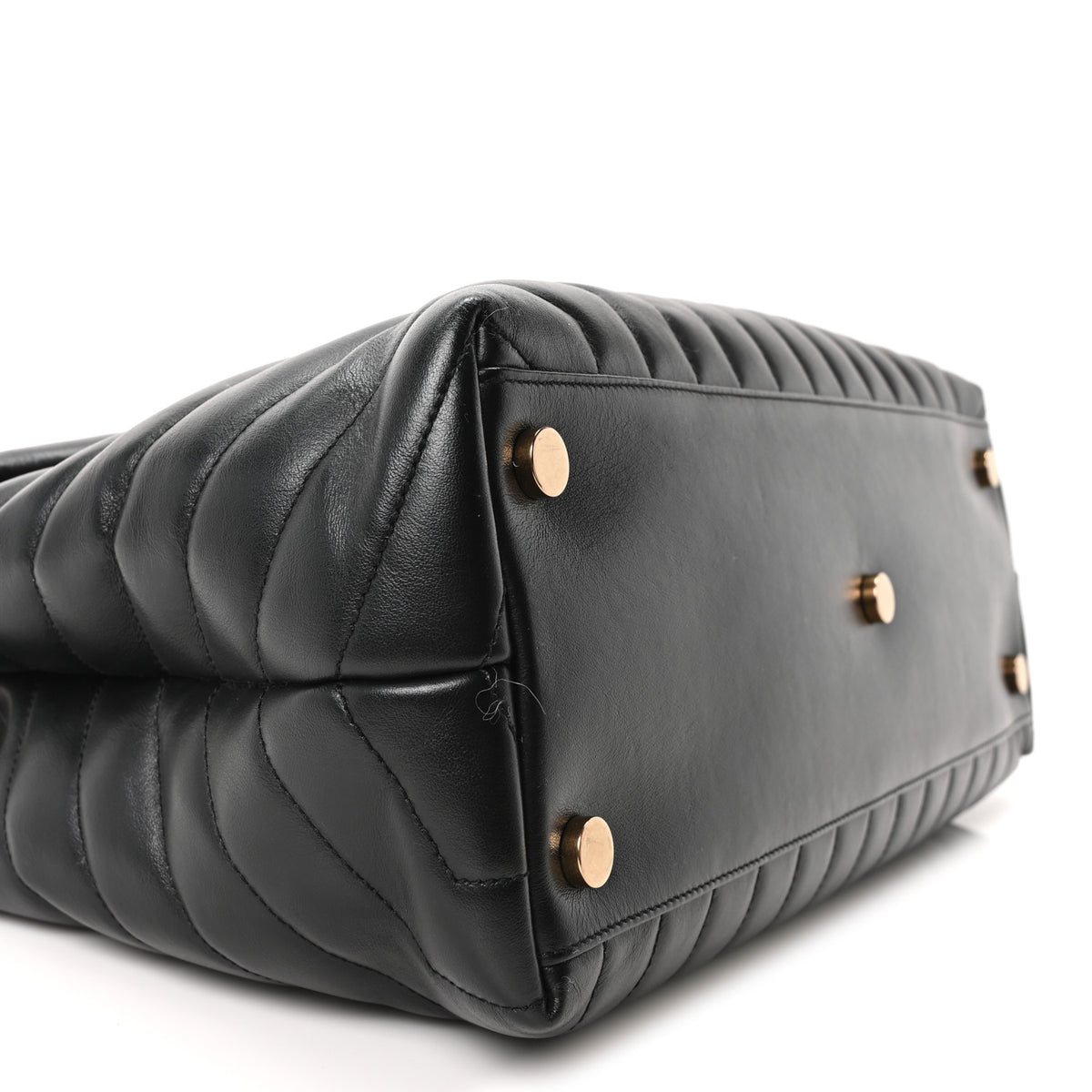 Calfskin Y Quilted Monogram Large Loulou Chain Satchel Black