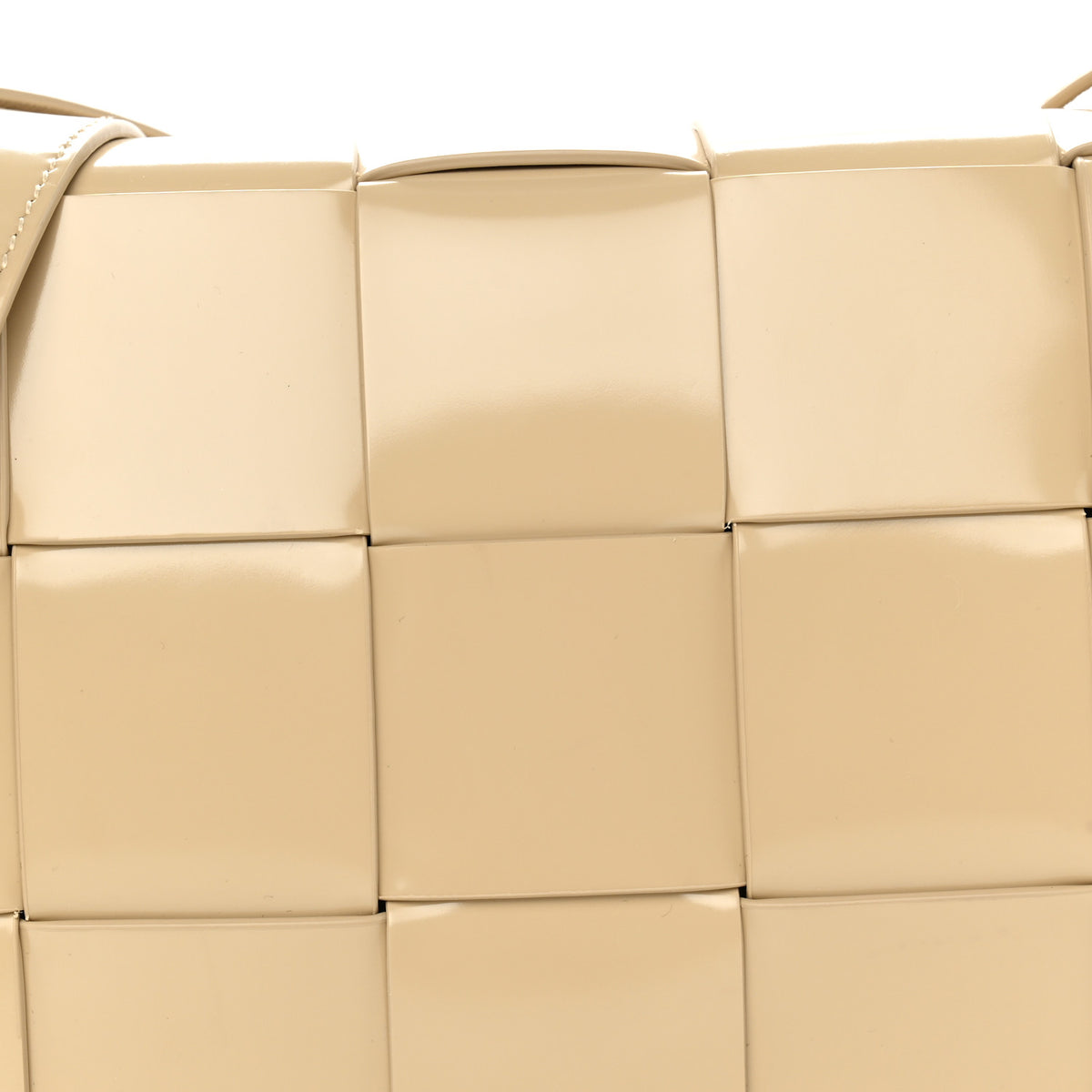 Bottega Veneta Patent Maxi Intrecciato Cassette Crossbody Bag Beige 8 of 11