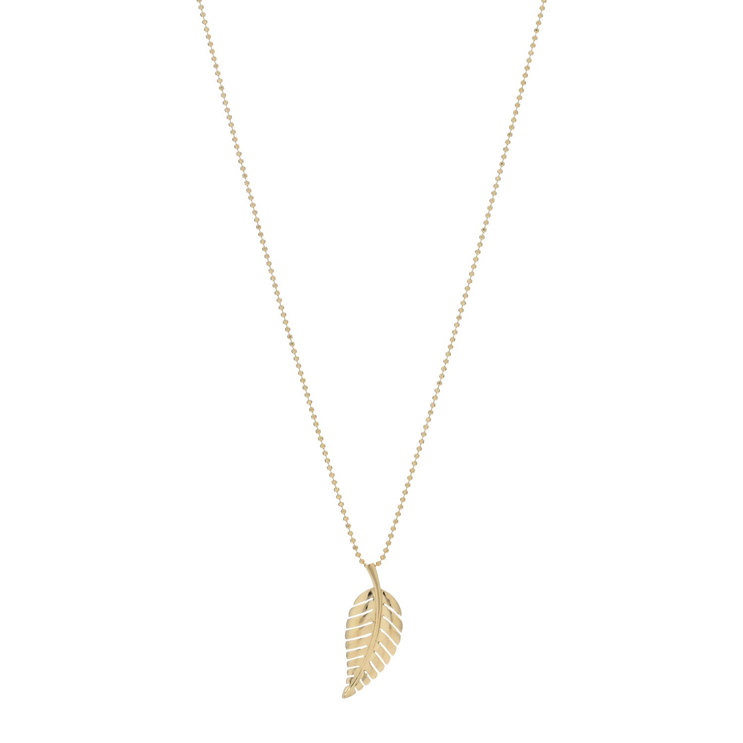 Jennifer Meyer 18K Yellow Gold Small Leaf Necklace 1 of 4
