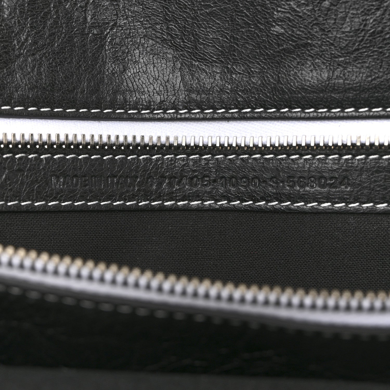 Balenciaga Agneau Arena Striped Patchwork East West Barbes Shopper Black White 7 of 12