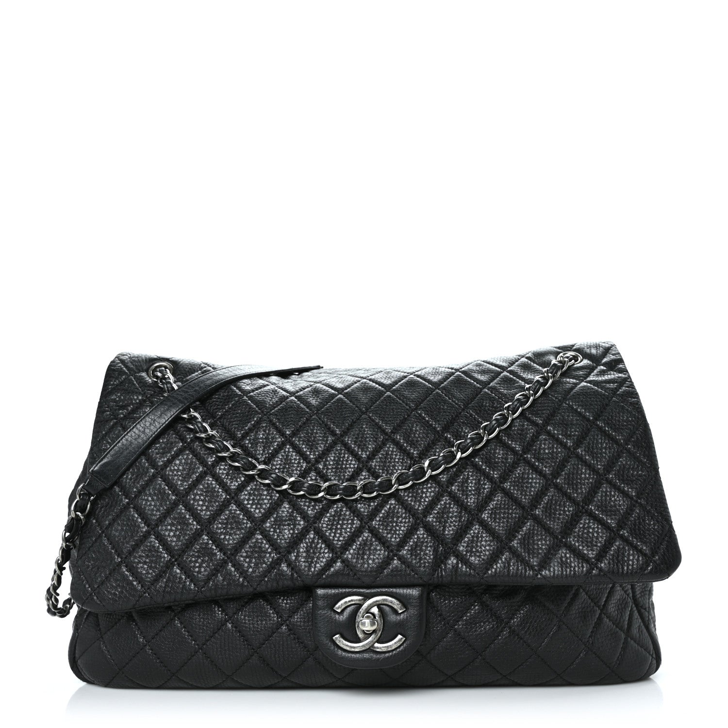 Chanel Calfskin Quilted XXL Travel Flap Bag Black 1 of 10
