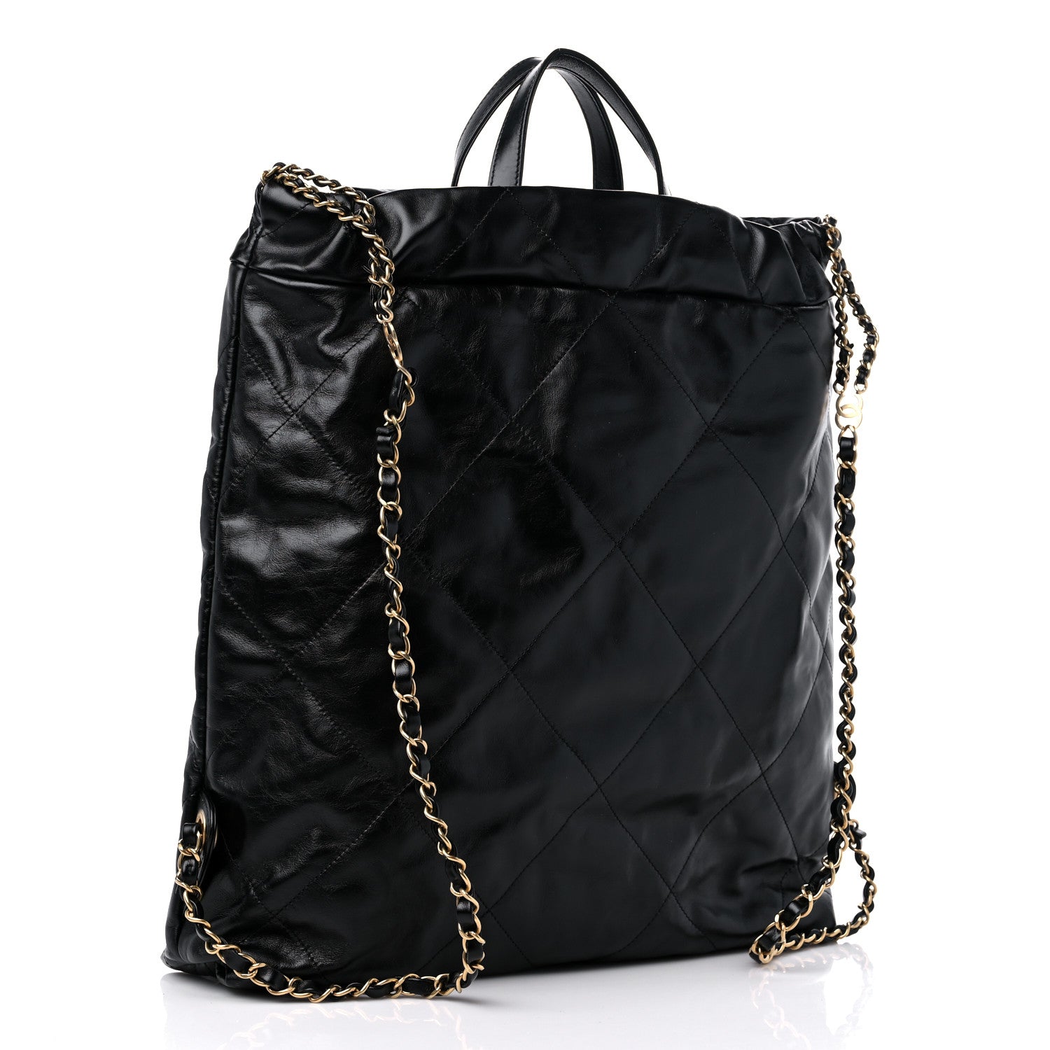Chanel Shiny Calfskin Quilted Chanel 22 Backpack Black 3 of 10
