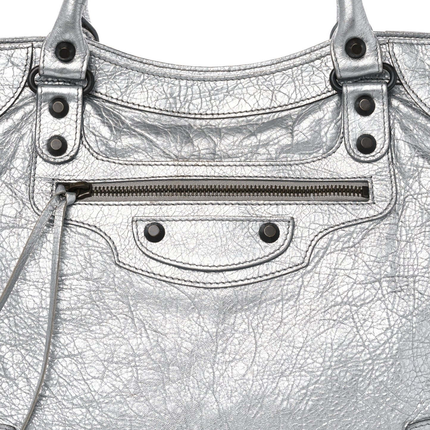 Metallic Agneau Classic Hardware Velo Gris Aluminum