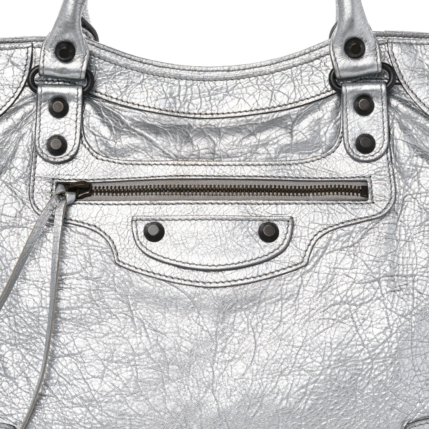 Balenciaga Metallic Agneau Classic Hardware Velo Gris Aluminum 8 of 15