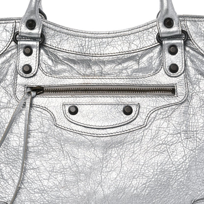 Balenciaga Metallic Agneau Classic Hardware Velo Gris Aluminum 8 of 15
