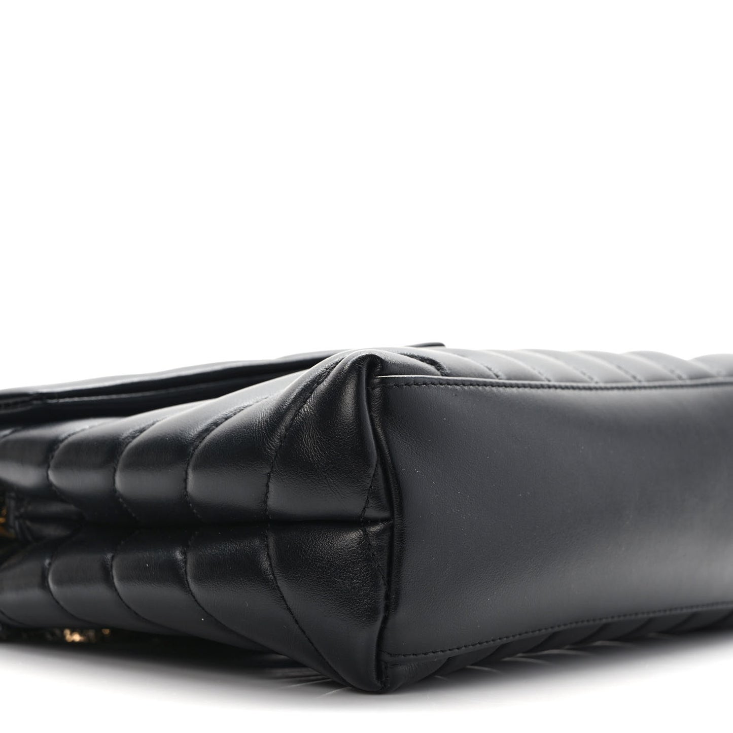 Calfskin Y Quilted Monogram Small Loulou Chain Satchel Black