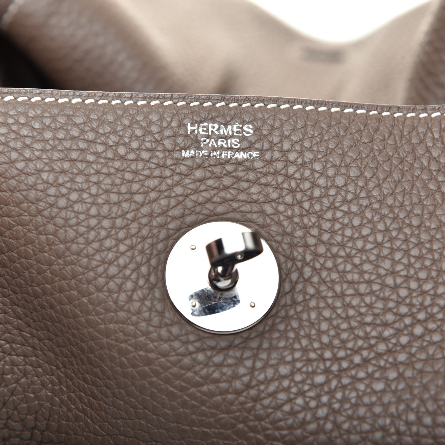 Hermes Taurillon Clemence Lindy 30 Etoupe 8 of 9