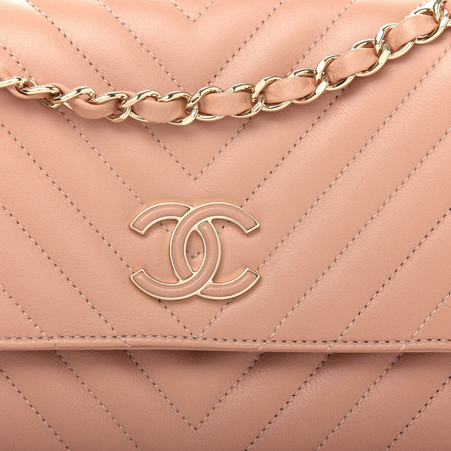 Chanel Calfskin Quilted Medium Daily Chevron Flap Beige 10 of 11