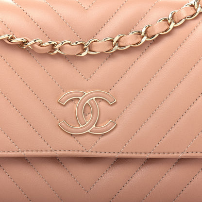 Chanel Calfskin Quilted Medium Daily Chevron Flap Beige 10 of 11