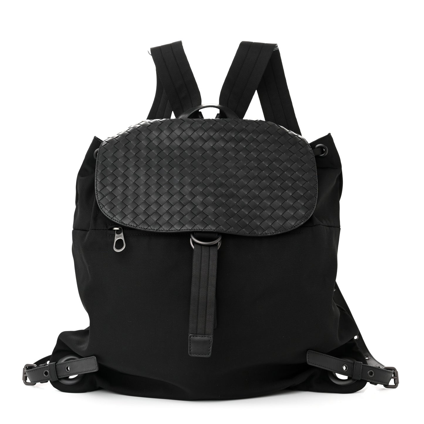 Nylon Intrecciato Backpack Black