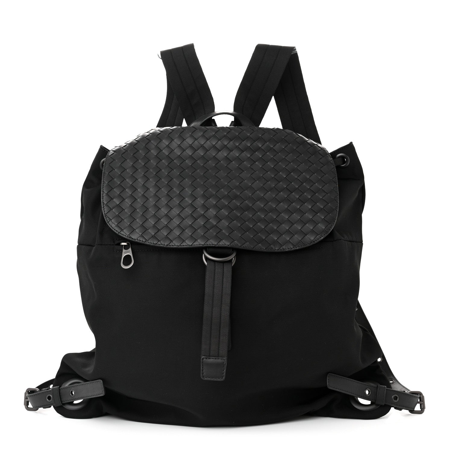 Bottega Veneta Nylon Intrecciato Backpack Black 1 of 10