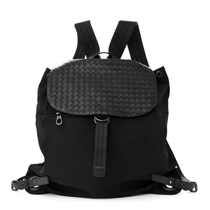 Bottega Veneta Nylon Intrecciato Backpack Black 1 of 10