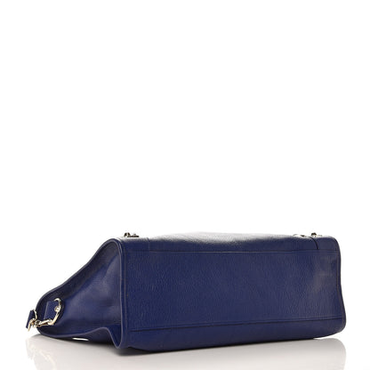 Balenciaga Chevre Gold Metallic Edge Hardware City Bleu Roi 5 of 8