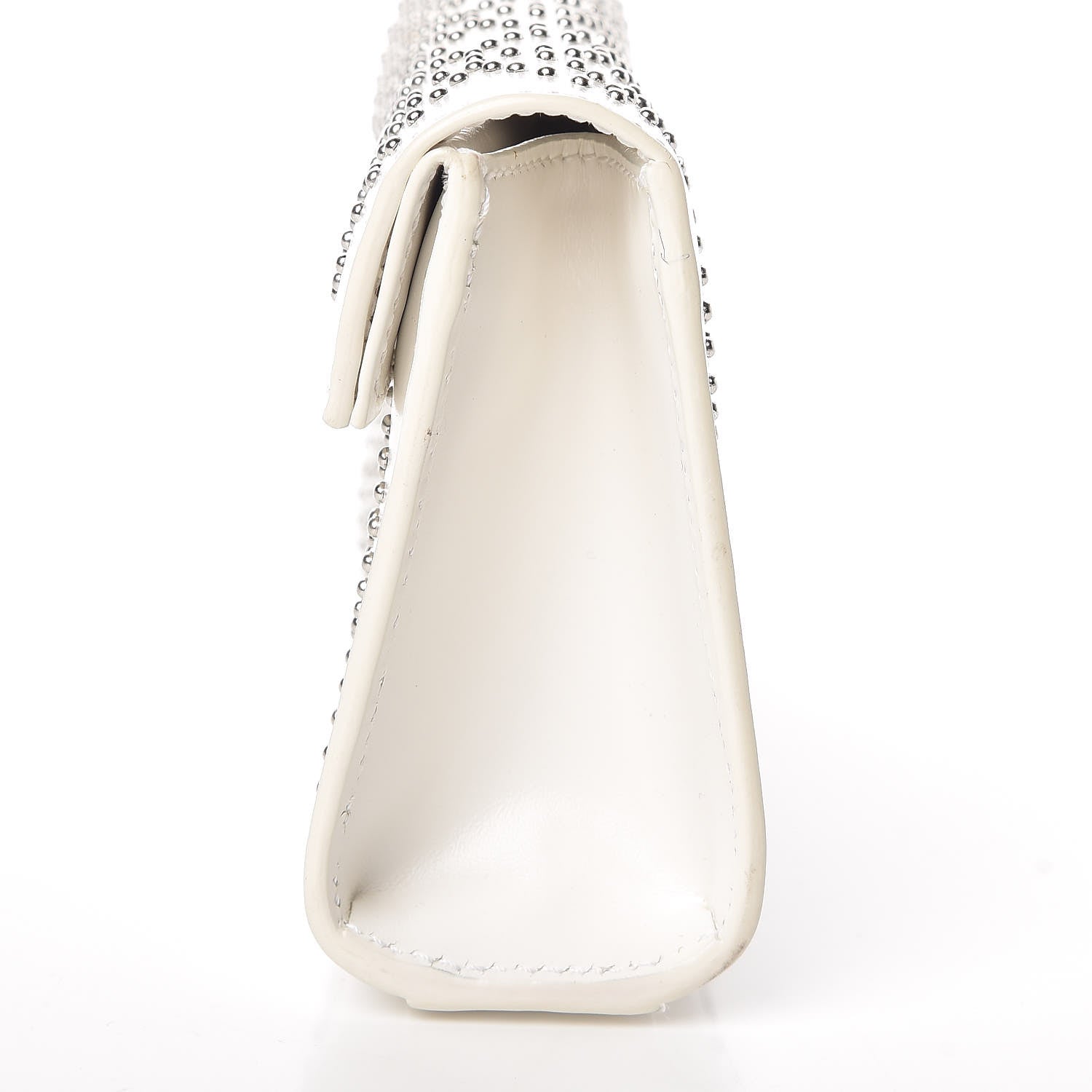Alaia Calfskin Arabesque Studded Clutch White 10 of 11