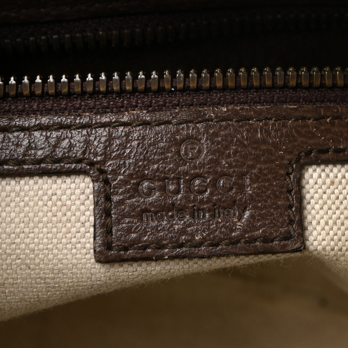 GG Supreme Monogram Web Small Ophidia Half Moon Hobo Brown