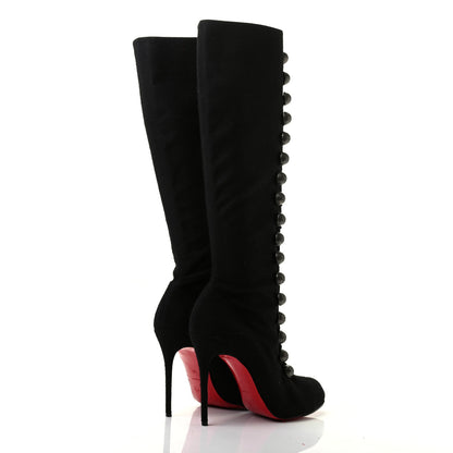 Christian Louboutin Flannel Ronfifi Alta 100 Over The Knee Boots 40 Black 4 of 7