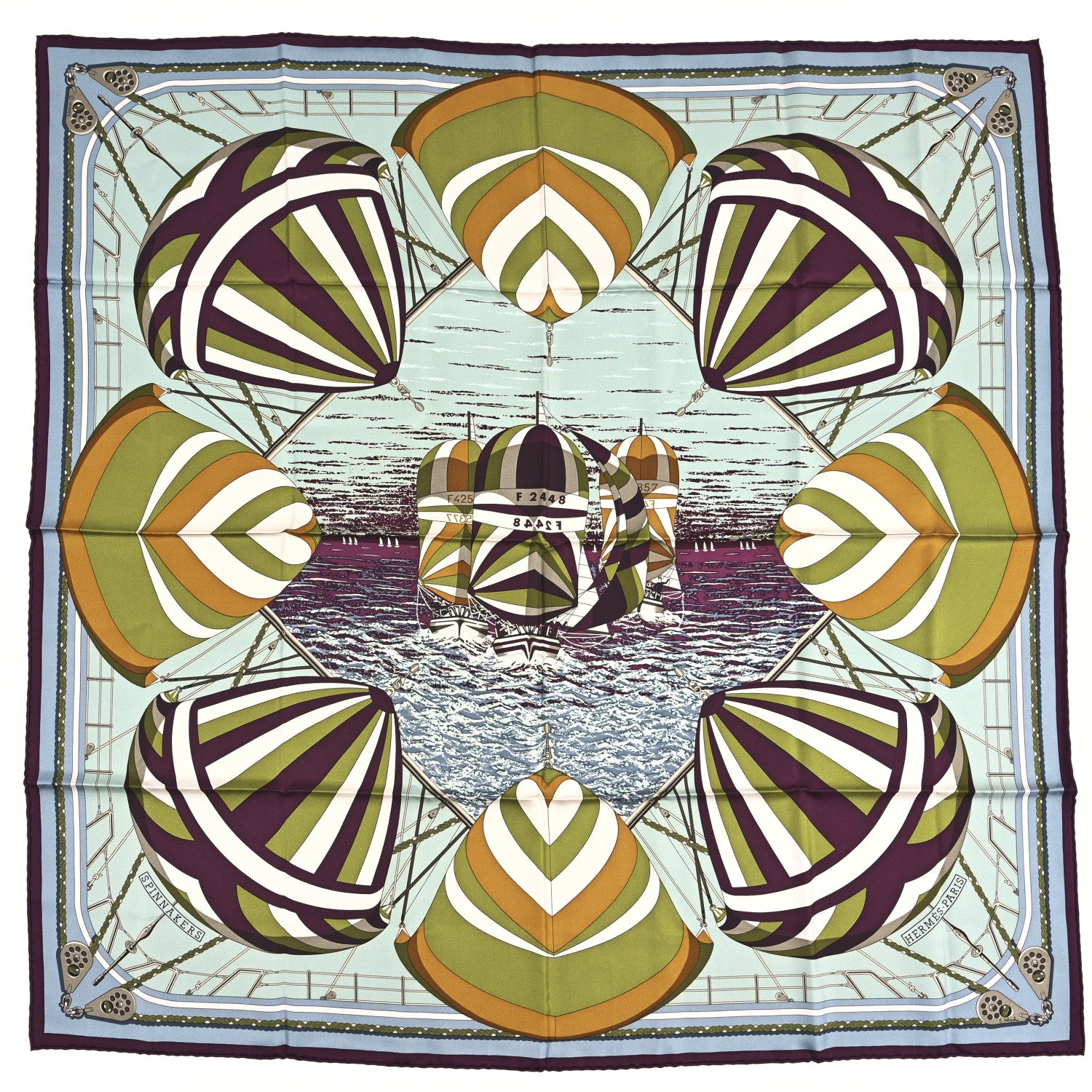 Hermes Silk Spinnakers Scarf 90 1 of 3