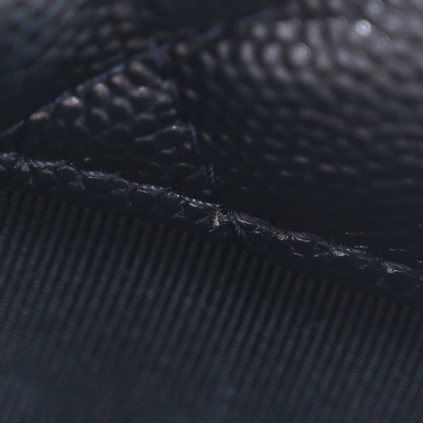 Caviar Quilted Compact Flap Wallet Navy