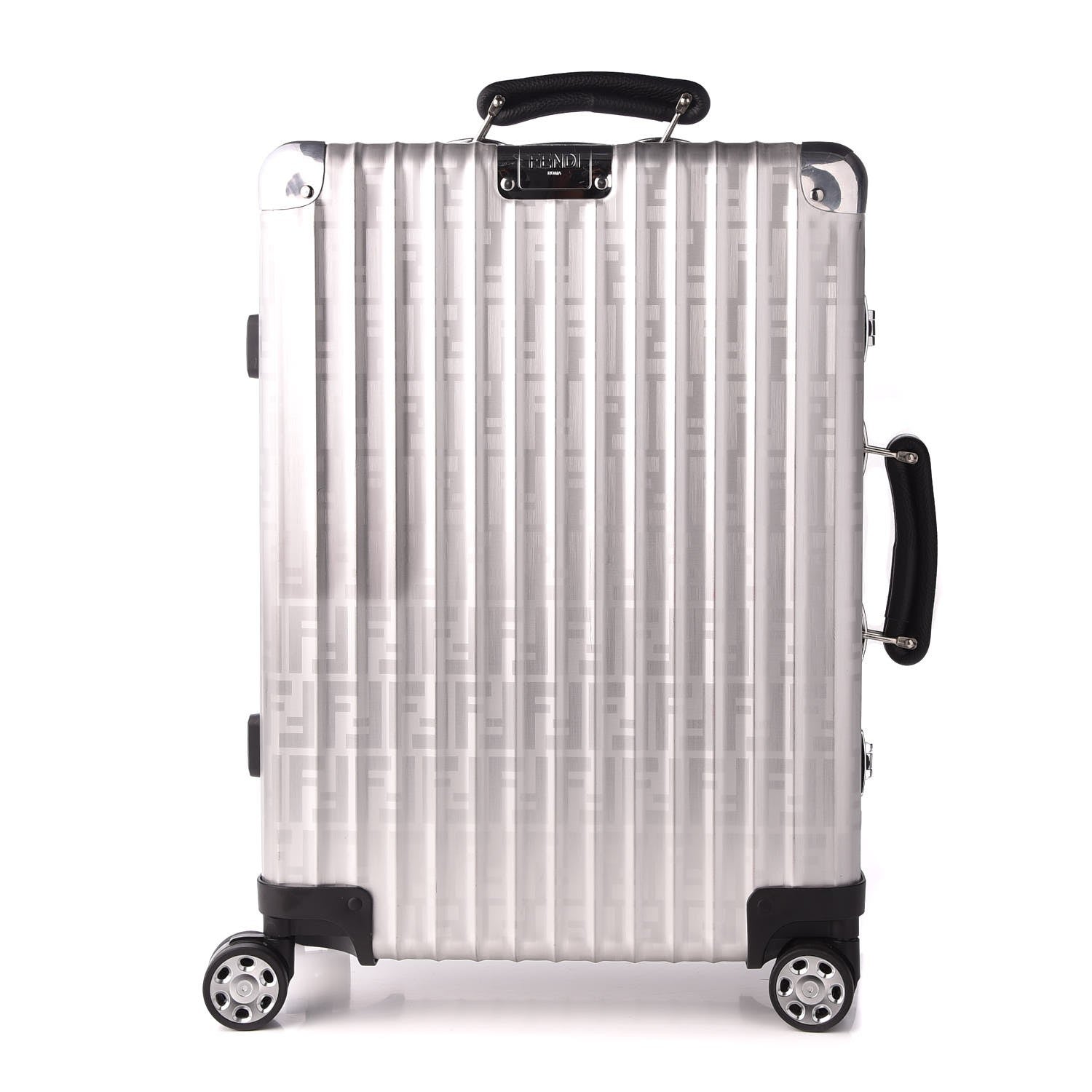 Fendi X RIMOWA Aluminum FF Print Roll Away Carry On Luggage Silver 1 of 8