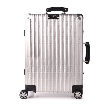 Fendi X RIMOWA Aluminum FF Print Roll Away Carry On Luggage Silver 1 of 8