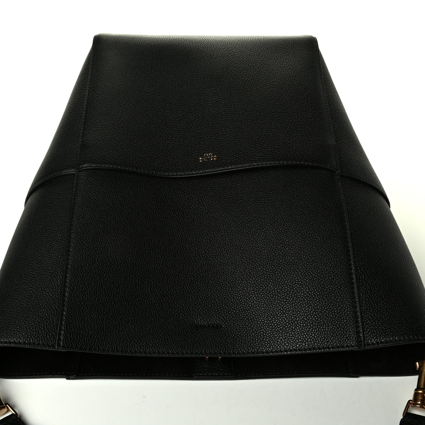Soft Grained Calfskin Sangle Bucket Bag Black