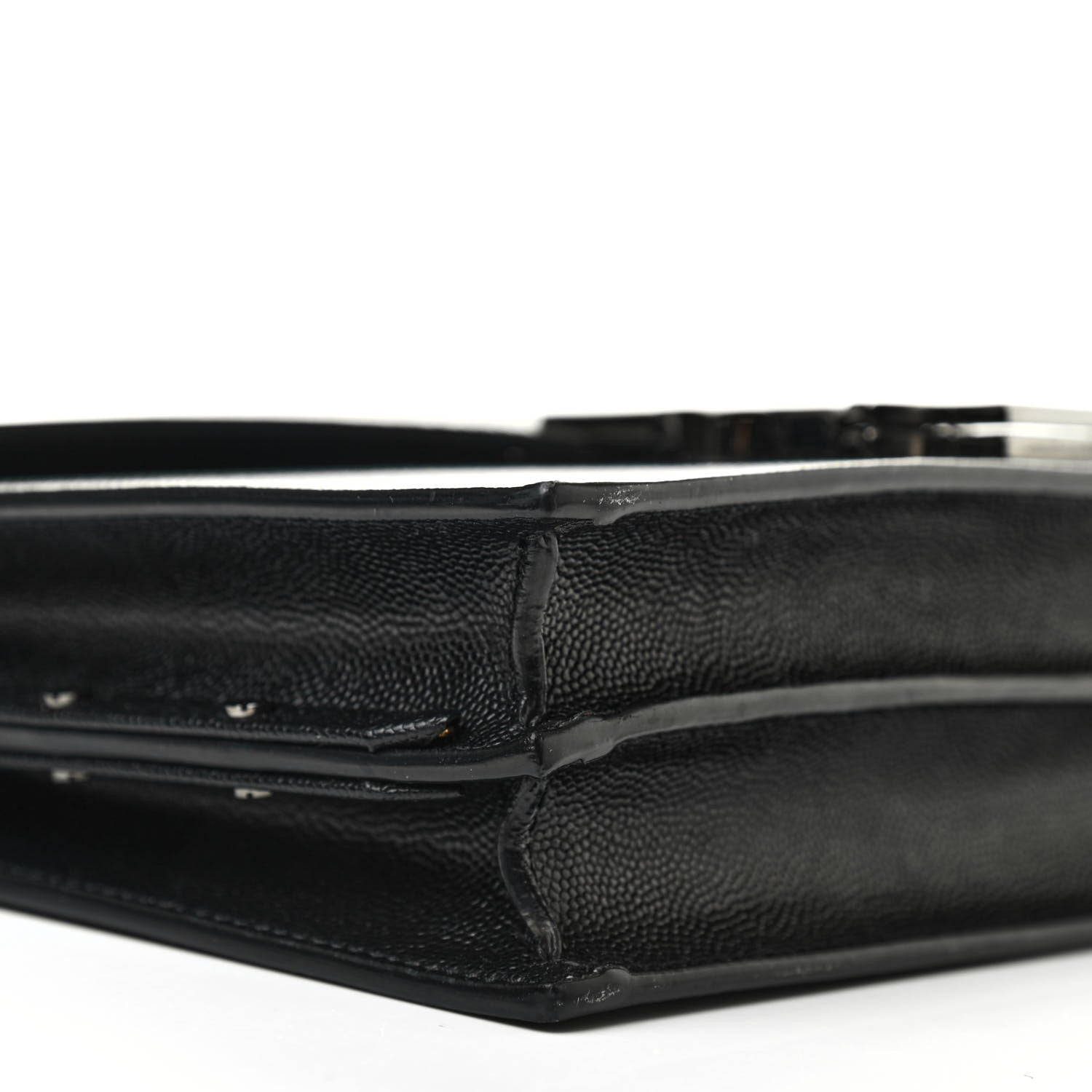 Saint Laurent Grain De Poudre Monogram Cassandra Clasp Bag Black Rouge Legion 8 of 10