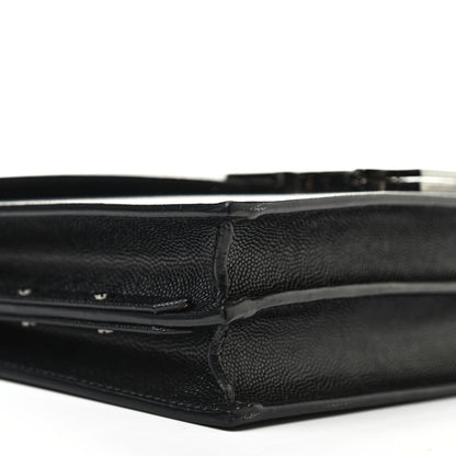 Saint Laurent Grain De Poudre Monogram Cassandra Clasp Bag Black Rouge Legion 8 of 10