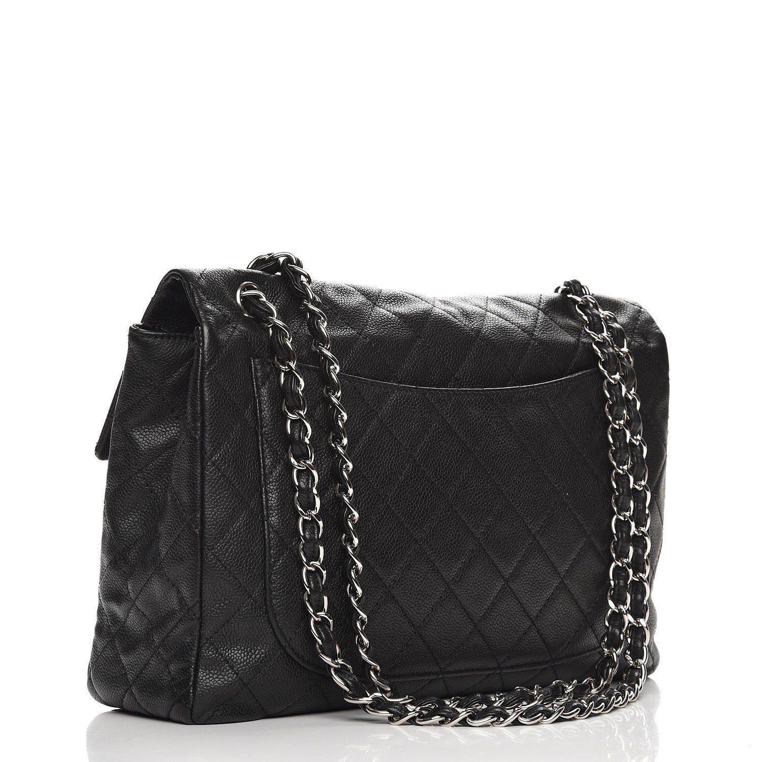 Chanel Washed Caviar Maxi Single Flap Black 5 of 8
