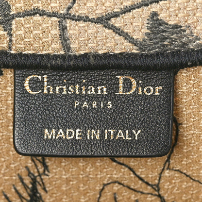Christian Dior Canvas Embroidered Medium Fleurs Mystiques Book Tote Black Beige 6 of 11